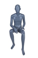 Sitting Male Mannequin Fixed Position Matt Grey
