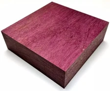 BEAUTIFUL EXOTIC KD PURPLEHEART PLATTER BLANKS WOOD TURNING LUMBER 6" X 6" X 2"