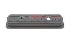 Gm Performance 141-907 Sbc Steel Black Valve Covers Stock Red Bowtie Chevrol