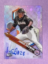 2018 Bowman High Tek Prospects Purple Rainbow Diffractor /150 Jorge Guzman Auto