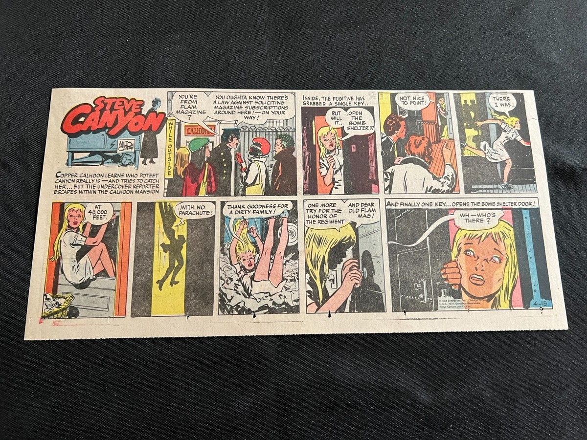 35 STEVE CANYON by Milton Caniff Lot of 4 Sunday Third Page Strips