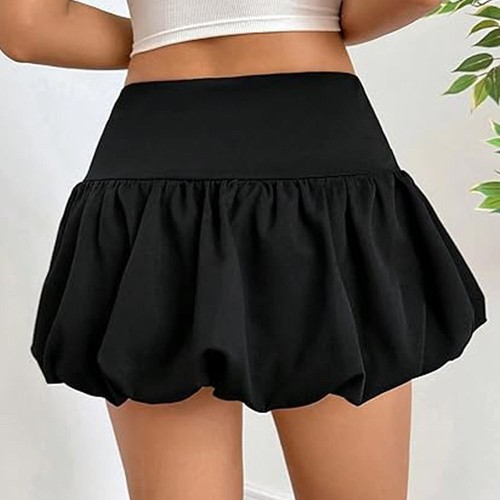 Low Waist Lace Up Ruffles Skirt Y2K Streetwear Ruched Skirts Jeans Decoration - Picture 3 of 15