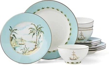 896694 British Colonial Tradewind 12-Piece Dinnerware Set, Set of 4