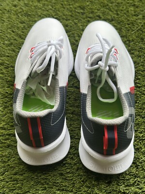 FootJoy FJ Fuel Golf Shoes White/Blue Fog/Red #55441- 9 Medium