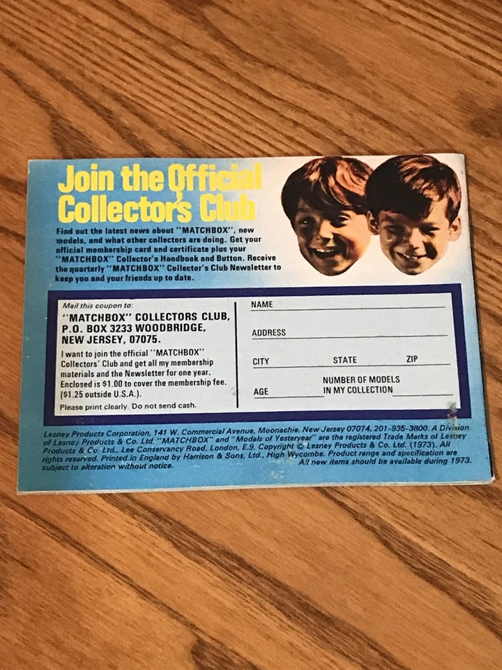 Lesney Matchbox 1973 coches coleccionistas catálogo de Estados Unidos juguetes diecast de colección súper rápidos Foto 2 de 2