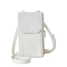 Time and Tru Women's Natalie Crossbody Wallet Purse OFF-WHITE