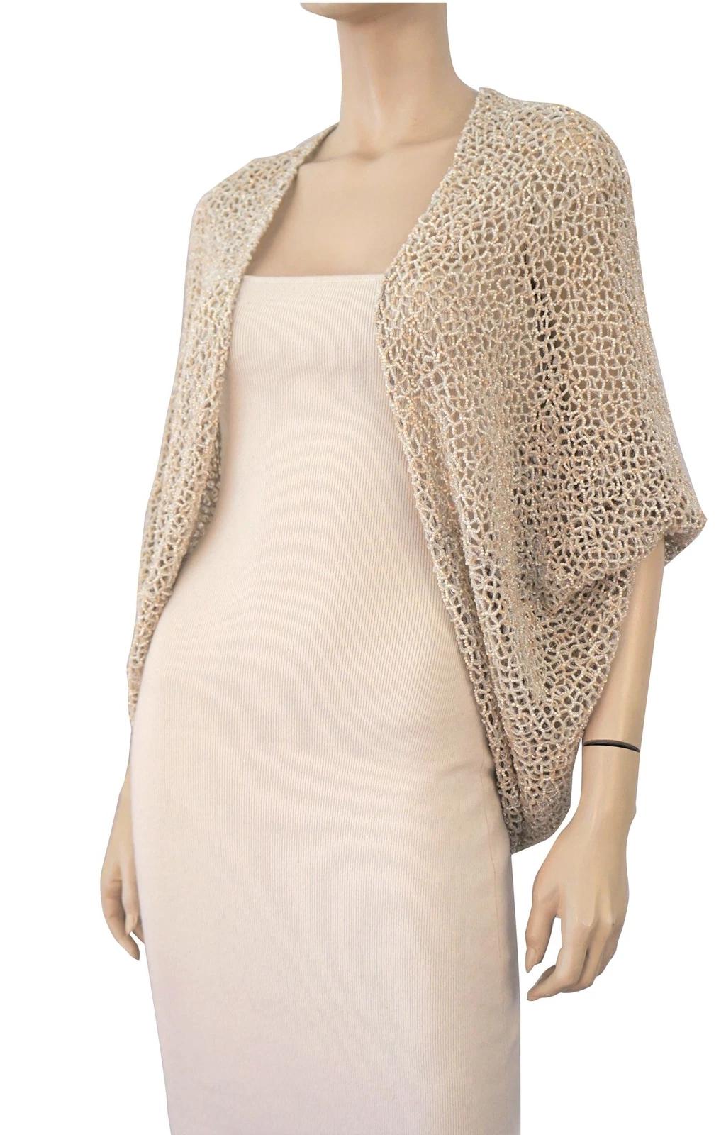 OFF WHITE Abito Midi Randolph Duke Off Miscela Lana Bianca Lavorato a Maglia S