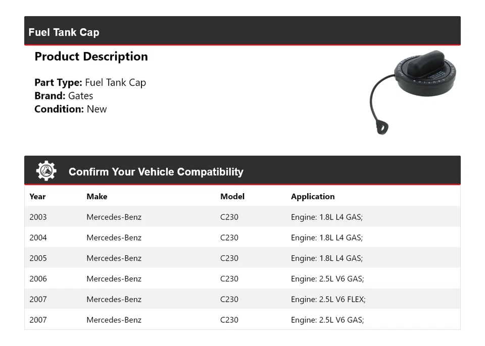 Puertas tapa tanque combustible Mercedes-Benz C230 2003-2007 2004 2005 2006 Foto 2 de 4