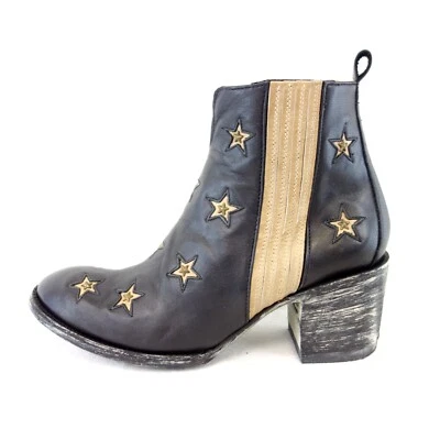 Cowboy Stiefeletten Mexicana Boots Schwarz 37 Damen Schuh Echt Leder Np 395 Neu - Bild 1 von 4