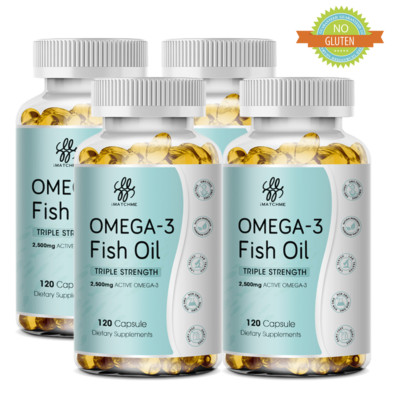 Omega 3 Fish Oil 3600mg Triple Strength EPA & DHA Heart Brain Health Support