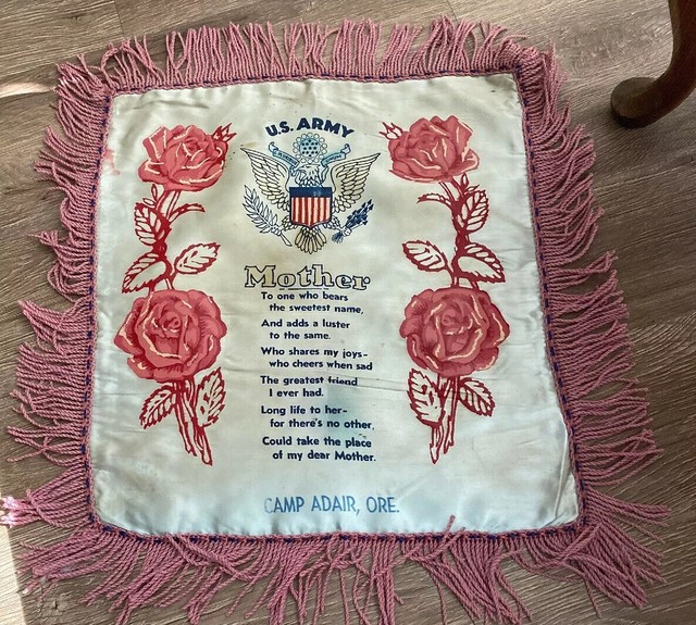 US ARMY CAMP ADAIR, ORE MILITARY PILLOW COVERDEDICATED TO MOTHER eBay