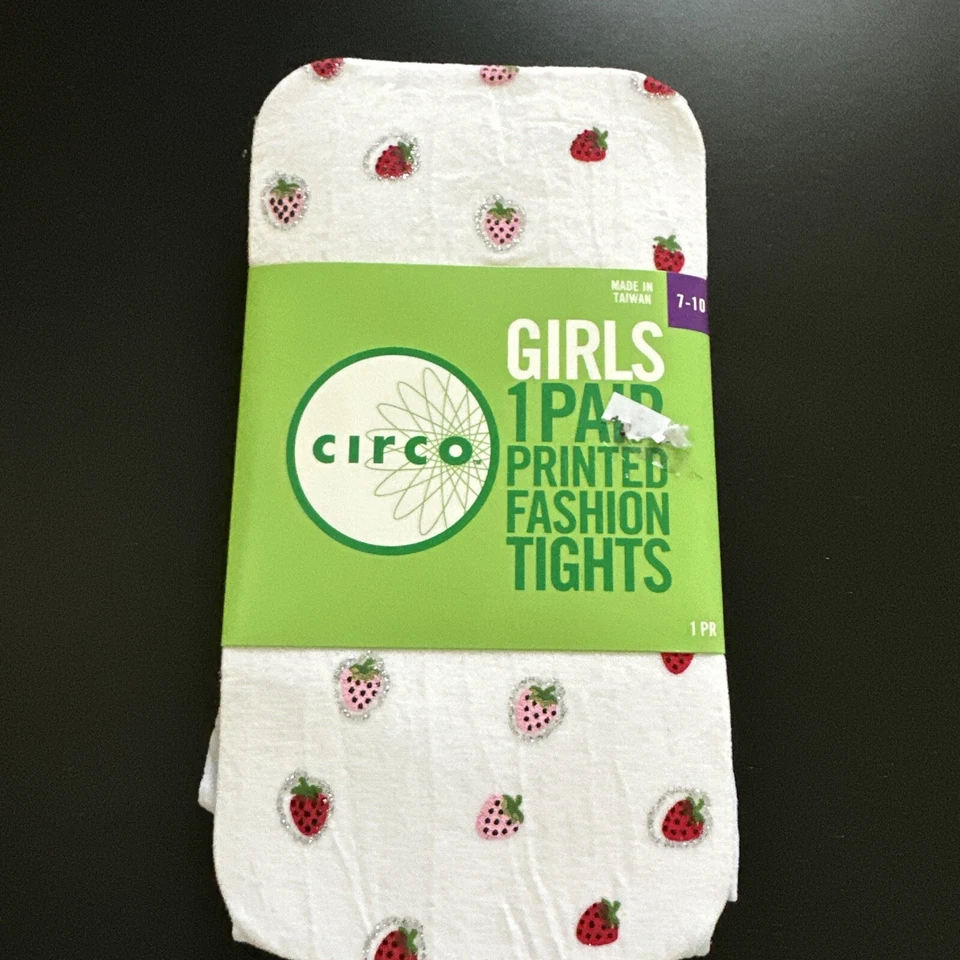 NUEVAS Medias Circo Fresa Brillo Blanco 7-8-9-10 Nuevas en Paquete Nuevas con Etiquetas Niñas Nylons Foto 2 de 4
