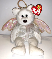 Ty Beanie Baby Halo the Angel Bear White Iridescent Wings  Halo