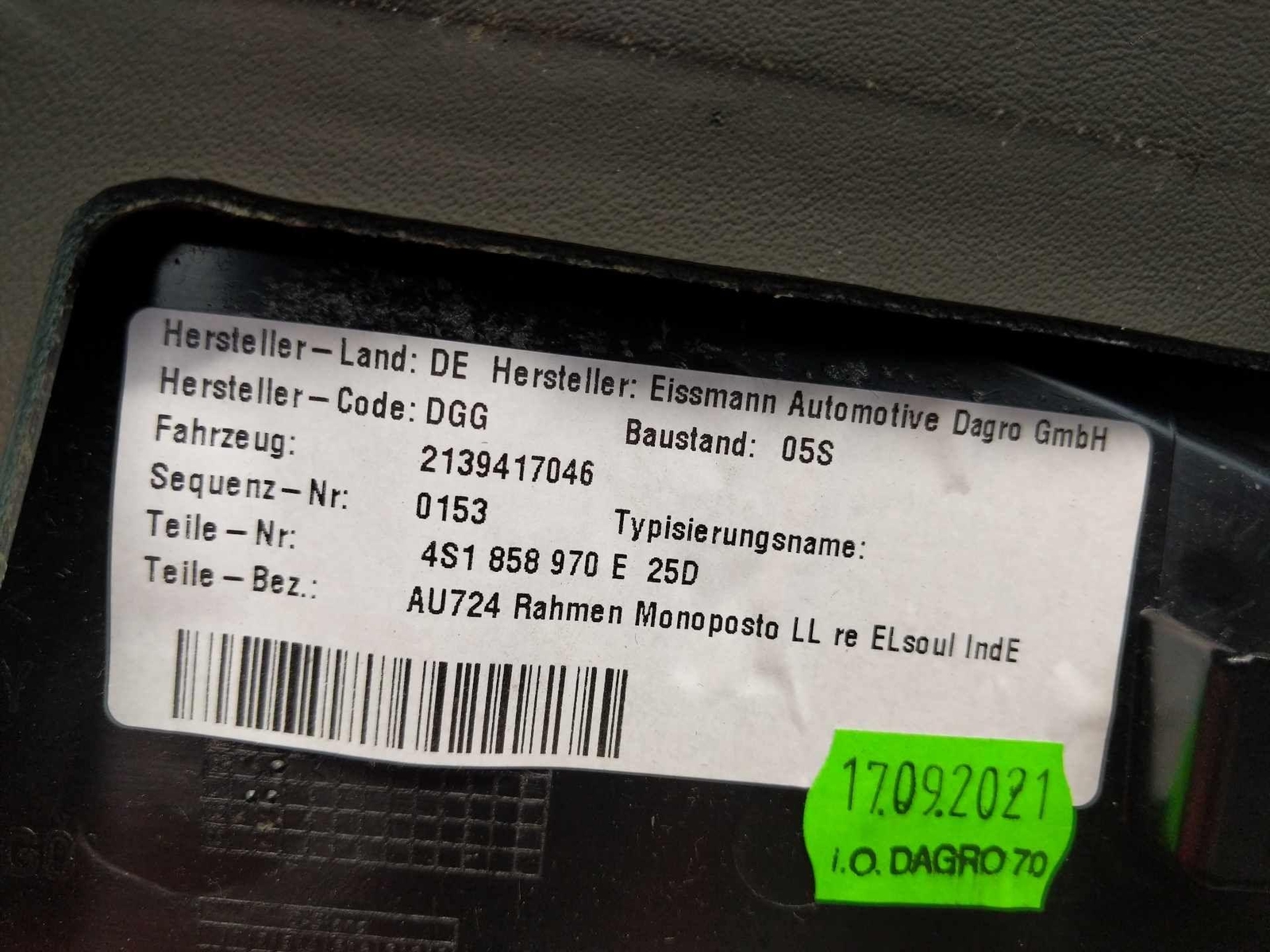 2022 Audi R8 Performance OEM Front Lower Dashboard Trim Panel P/ 4S1858970E 25D