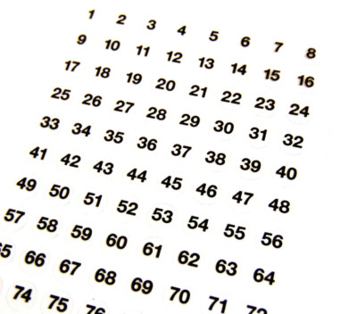 1-100 Number Circle Stickers - 10mm Color Coding Dot Labels (Blue, 20 Sheets)