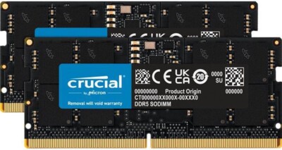 Crucial 64GB Kit (2x32GB) DDR5-5600 SODIMM Laptop Memory Model