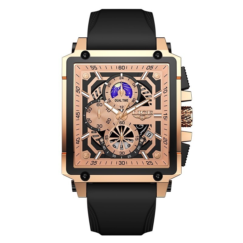 Men's Luxury Watch Quartz Luminous Date Dial Silicone Band D