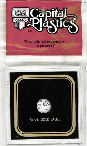 Capital Holder Capsule For 1/10 Oz. Gold Eagle Coin 3.3x3.3 Black Display Snap