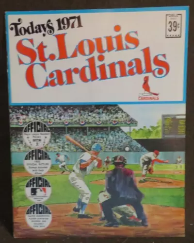 3085 TODAYS 1971 DELLS ST LOUIS CARDINALS BOOK W/ 24 STAMPS GIBSON BROCK