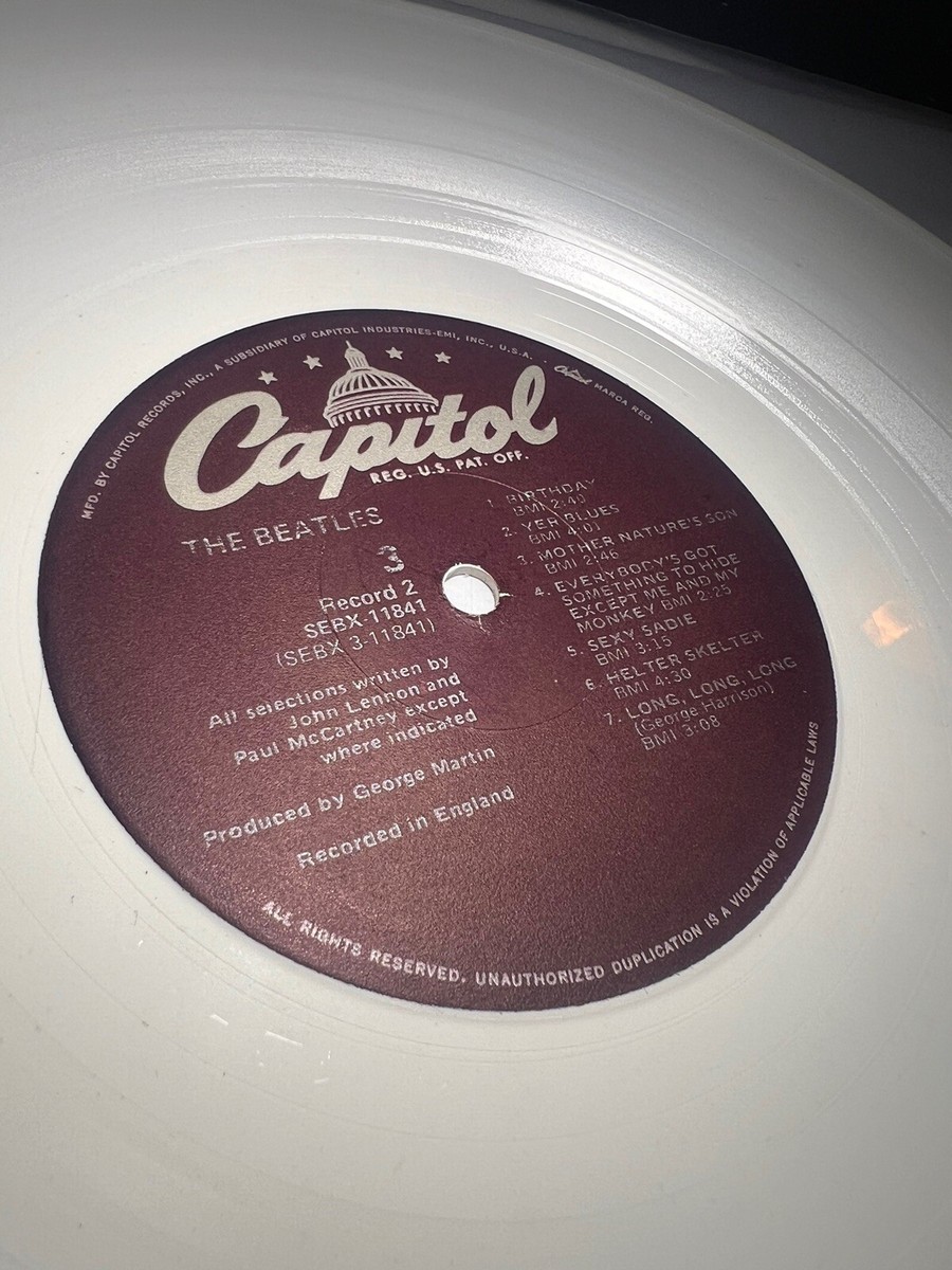 The Beatles (White Album) 1978 WHITE VINYL Printing Error