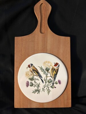 Seltene Vintage Vögel Fliese Keramik Untersetzer Kochplatte Schneidebrett Country 