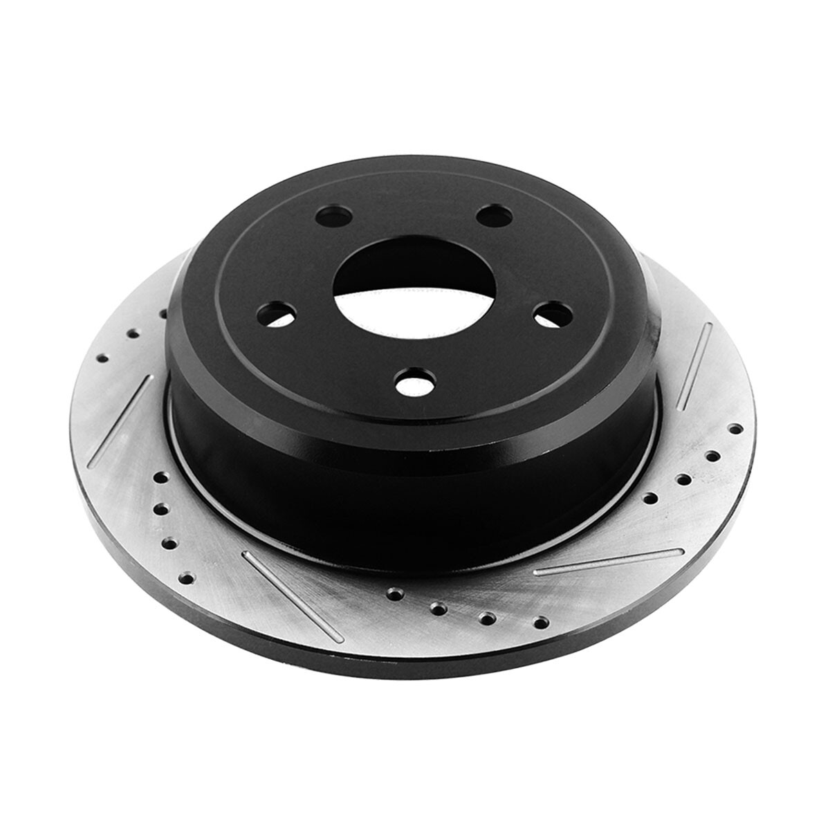 Rear Drilled Slotted Brake Rotors Black Pair 2 for Jeep Grand Cherokee