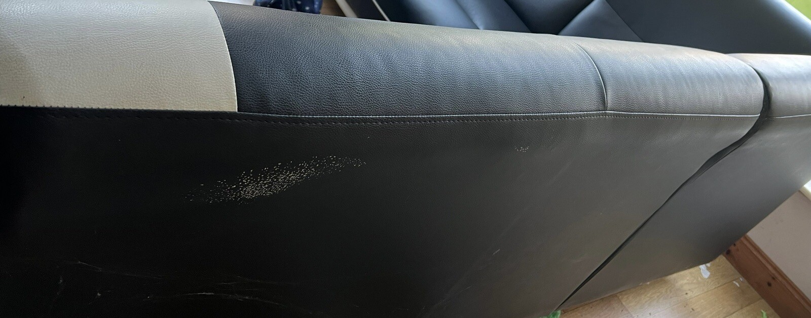 Faux leather corner sofa black and White Used eBay