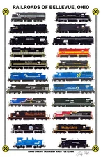 Railroads of Bellevue, Ohio 11"x17" Railroad Poster by Andy Fletcher signed
