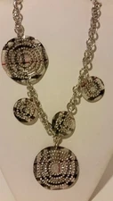 SALE!! Gorgeous resin silver plaid short statement necklace