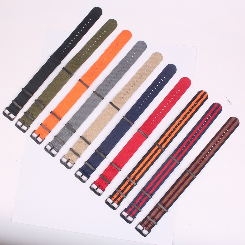20/22mm Premium Military Contrast Seatbelt NATO Wrist Watch Strap Band