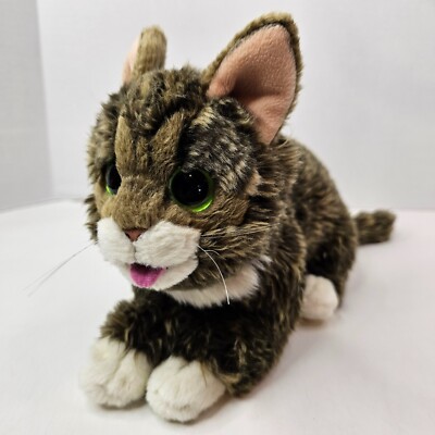 Cuddle Barn Lil Bub Kitty Cat Plush Kitten Green Eyes Stuffed Animal Toy