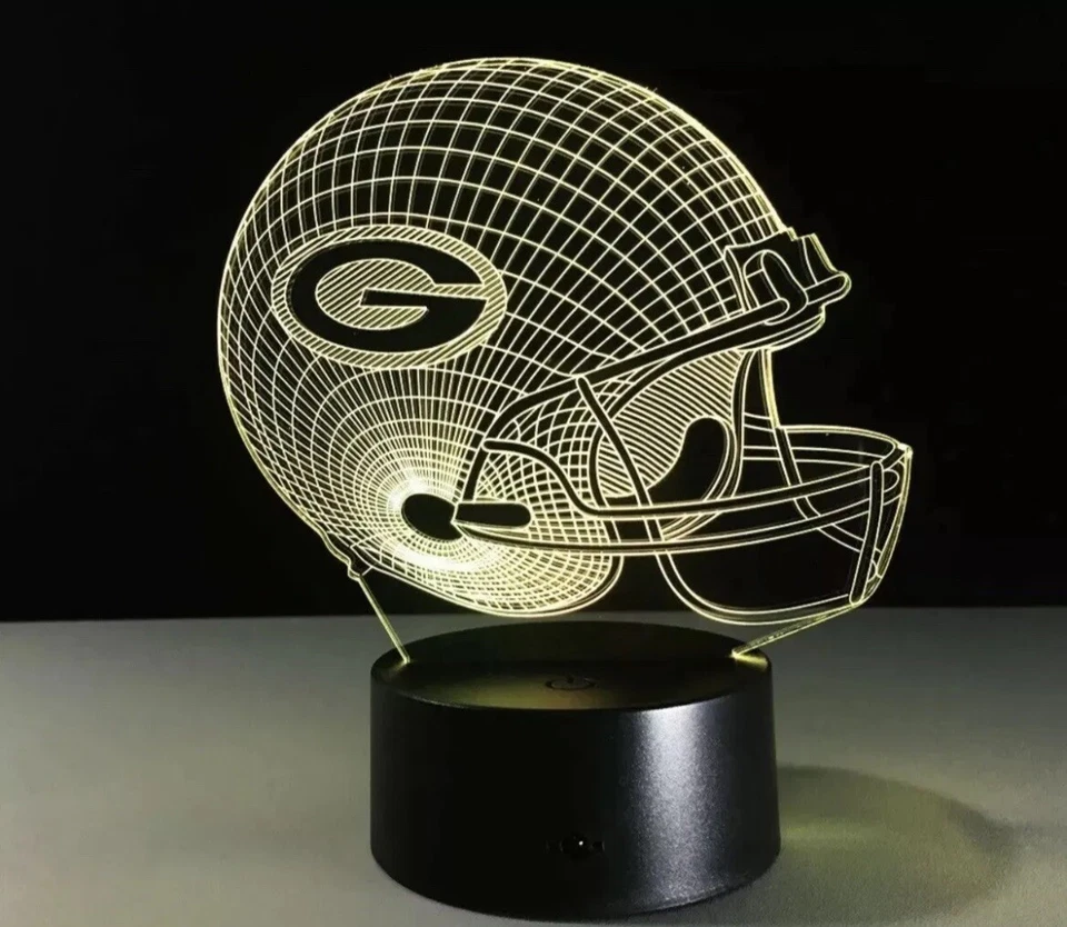 Green Bay Packers NFL Equipo de Fútbol Lámpara de Luz LED Coleccionable Decoración del Hogar Regalo Foto 3 de 4