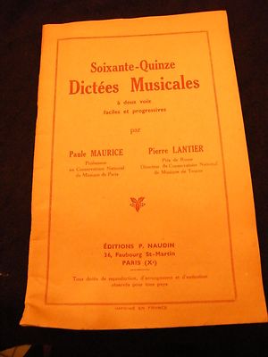 Partition Seventy Five Musical Dictations Maurice Lantier