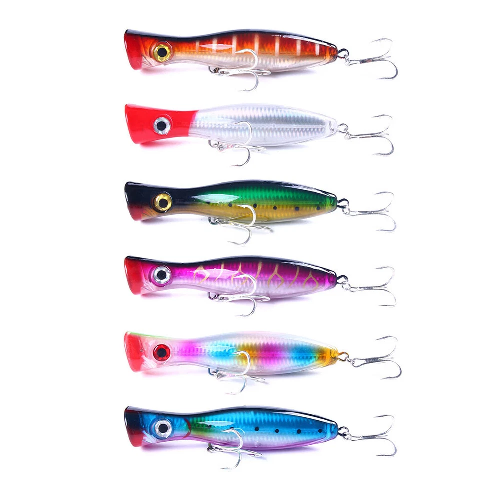 6 Stück 17cm/83g Topwater Großer Popper Lures Köder Angeln Kunstköder Wobbler - Bild 3 von 4