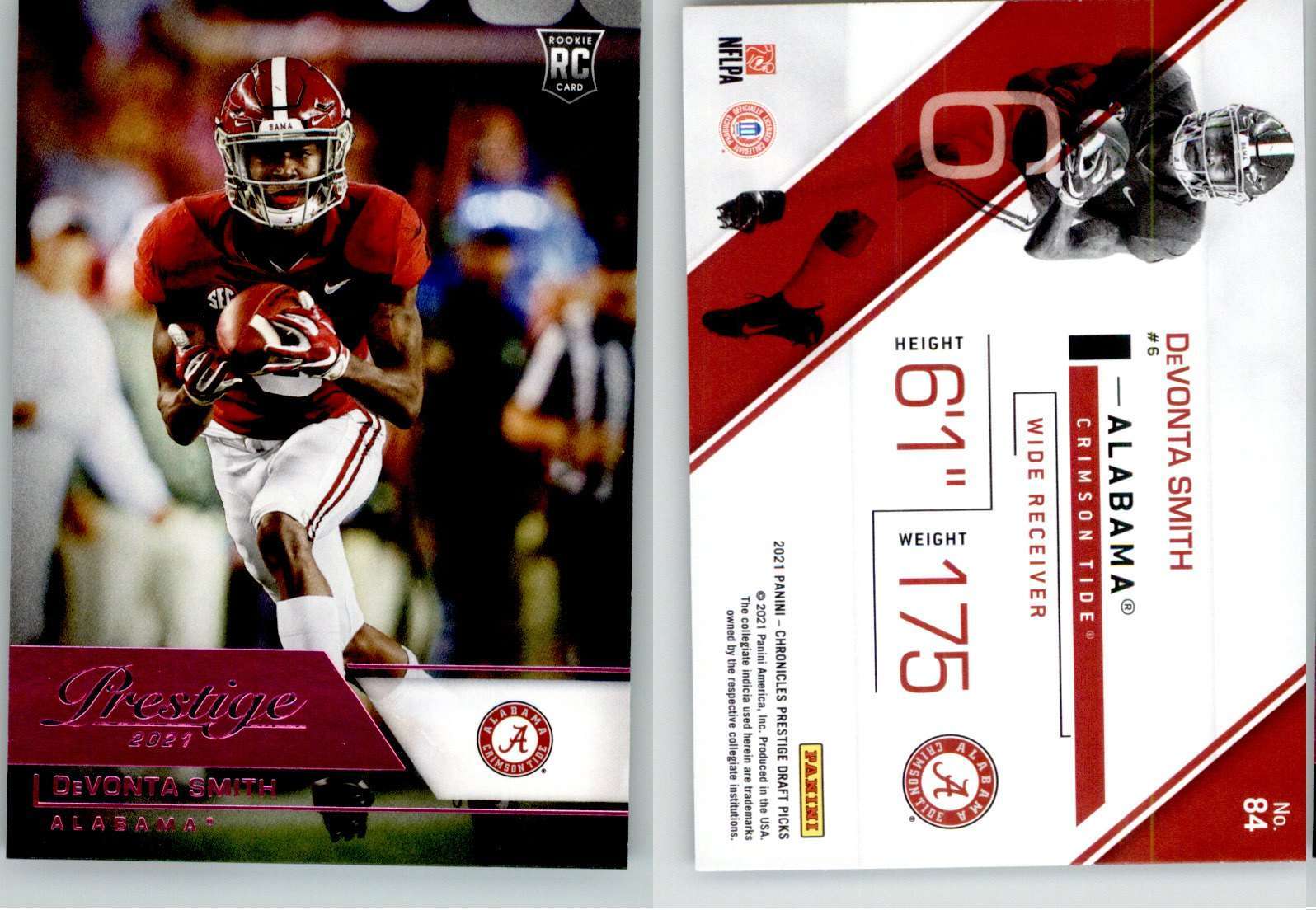 DeVonta Smith 2021 Chronicles Draft Prestige Pink #84 Alabama Eagles RC
