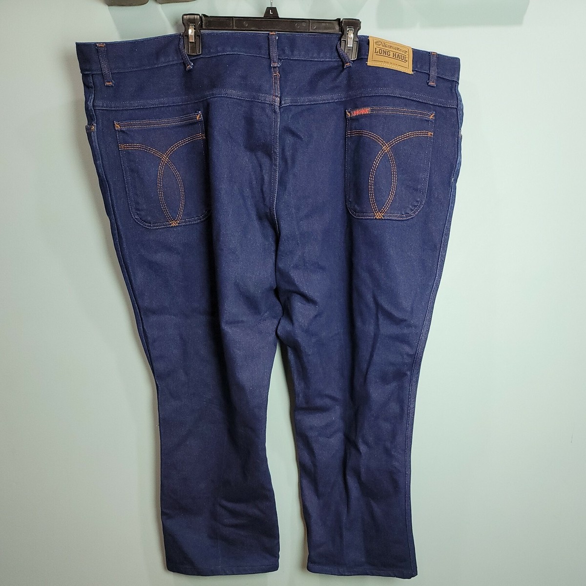 Long Haul Jeans Mens Denim Blue 54x26 Dark Wash Made in USA 75961F