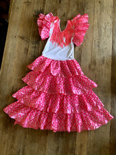 Pink and White Flamenco Kids Dress NEW 