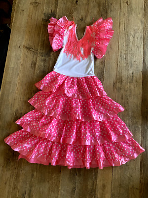 Pink and White Flamenco Kids Dress *NEW*