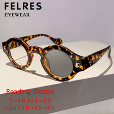 New Photochromic Gray Reading Glasses Men Women Retro Round Presbyopic Readers