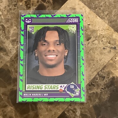 2024 SCORE-A-TREAT MALIK NABERS #37 GREEN BATS Football Rookie NY GIANTS RC B-18