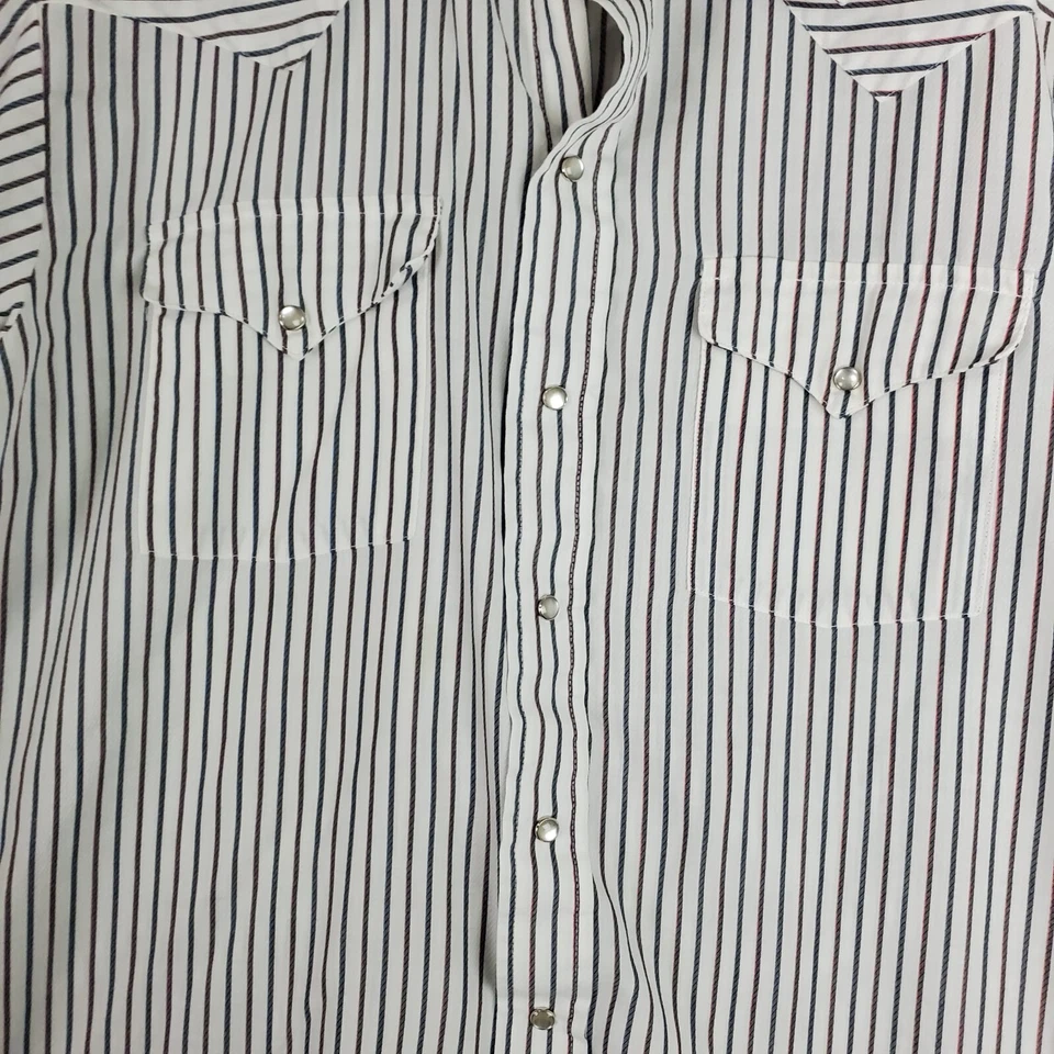 Camisa ajustada Panhandle de colección para hombre 16 rayas blancas manga larga perla occidental a presión Foto 2 de 4