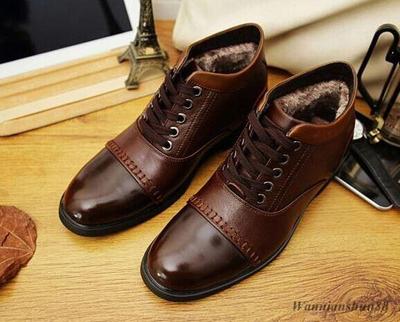 New Men's winter fur lined dress formal lace buckle casual leather ankle boots | eBay New Men's winter fur lined dress formal lace buckle casual leather ankle boots | eBay