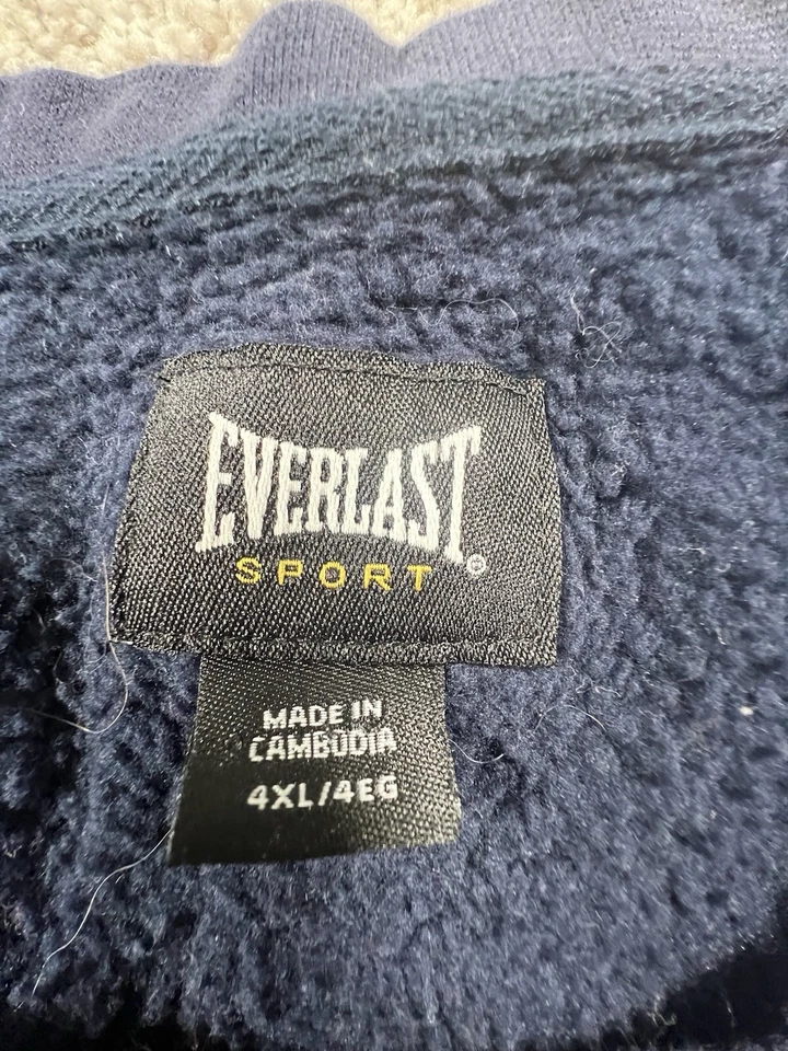 Vintage 90s Streetwear Mens 4XL Faded Blank Crewneck Sweatshirt Blue - Image 2 of 4