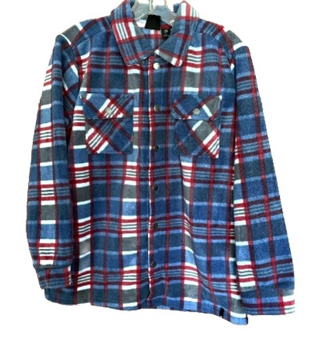 QUIKSILVER Jugend Jungen XS (5/6) Fleece Hemd Jacke Shacket Taschen blau kariert - Bild 9 von 12