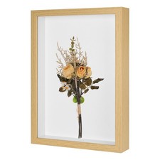Shadow Box Frame, 9 x 13 Inch Wooden Dried Flower Photo Frame Natural
