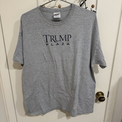 Vintage Donald Trump T-Shirt Trump Plaza Casino Gray Atlantic City Size X-Large