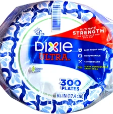 Dixie Ultra 6-7/8" Paper Plate Kitchen Party Supplies Disposable 300 Count
