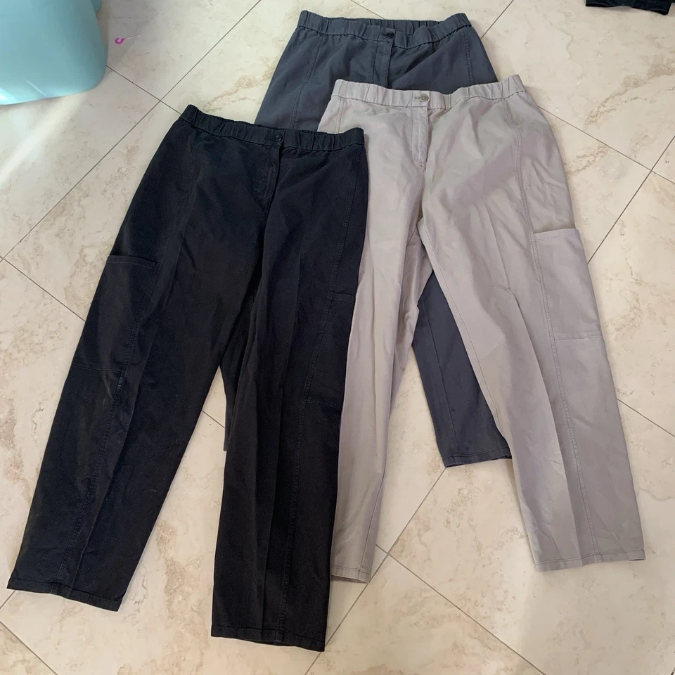 Eileen Fisher Lot Of 3 Elastic Waist Hemp Pants Women's Size Medium EUC - Image 2 of 4