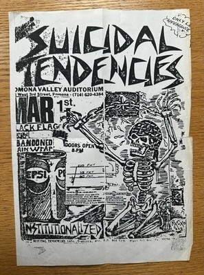 Suicidal Tendencies Flyer copy? 1980 s.RARE.