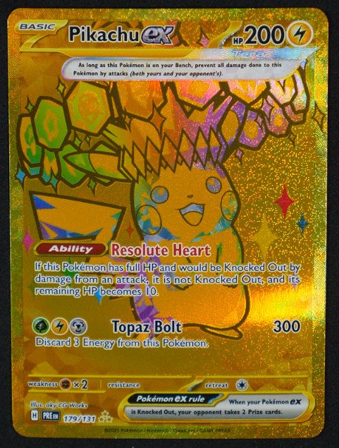 Pikachu ex - Holo Hyper Rare #179/131 SV: Prismatic Evolutions NM